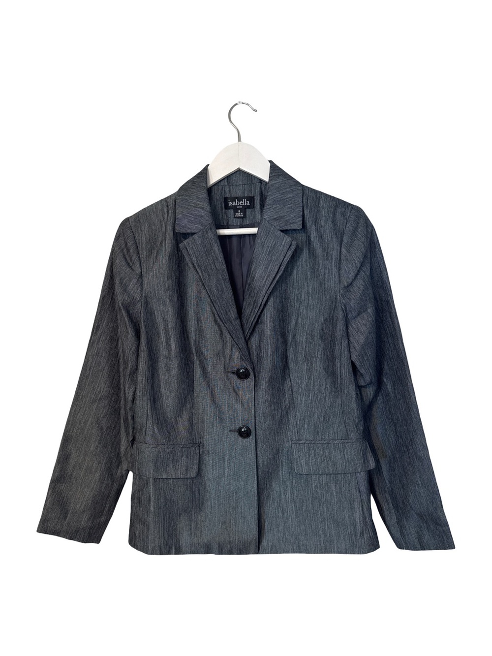 Isabella Dark Charcoal Pinstripe Two-Button Blazer
